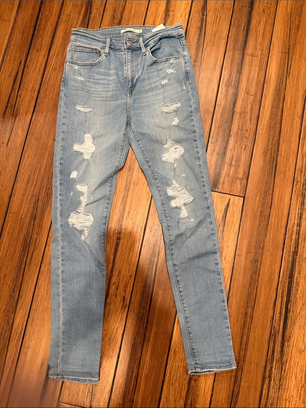 Levi's Light Blue Distressed Skinny Jeans